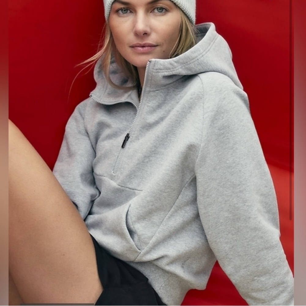 Athleta easy fleece 1/2 zip hoodie